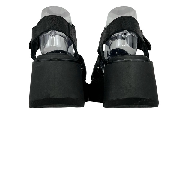 Black Chunky Platform Shoes with Studded Straps - Picture 6 of 10